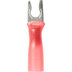3M - #6 Stud, 22 to 16 AWG Compatible, Partially Insulated, Crimp Connection, Locking Fork Terminal - USA Tool & Supply