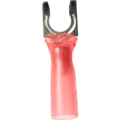 3M - #10 Stud, 22 to 16 AWG Compatible, Partially Insulated, Crimp Connection, Locking Fork Terminal - USA Tool & Supply