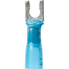 3M - #8 Stud, 16 to 14 AWG Compatible, Partially Insulated, Crimp Connection, Locking Fork Terminal - USA Tool & Supply