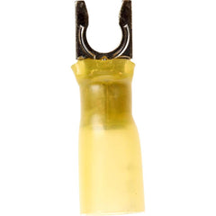 3M - #10 Stud, 12 to 10 AWG Compatible, Partially Insulated, Crimp Connection, Locking Fork Terminal - USA Tool & Supply