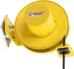 Conductix - 14 AWG, 40' Cable Length, Cord & Cable Reel with Cable End - 3 Outlets, SO Cable, White Reel - USA Tool & Supply