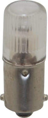 Value Collection - 0.07 Watt, Incandescent Miniature & Specialty T3-1/4 Lamp - Miniature Bayonet Base, 0.01 to 0.999 Equivalent Range, Warm (1,000 to 3,000), Dimmable, 1-1/4" OAL - USA Tool & Supply