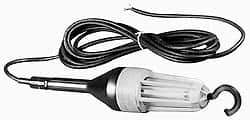 Made in USA - 13 Watt, Electric, Fluorescent Portable Hook Work Light - 50' Cord, 1 Head, 900 Lumens - USA Tool & Supply