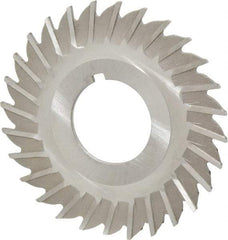 Made in USA - 2-1/2" Blade Diam x 1/16" Blade Thickness, 7/8" Hole, 28 Teeth, High Speed Steel Side Chip Saw - Straight Tooth, Arbor Connection, Right Hand Cut, Uncoated, with Keyway - USA Tool & Supply