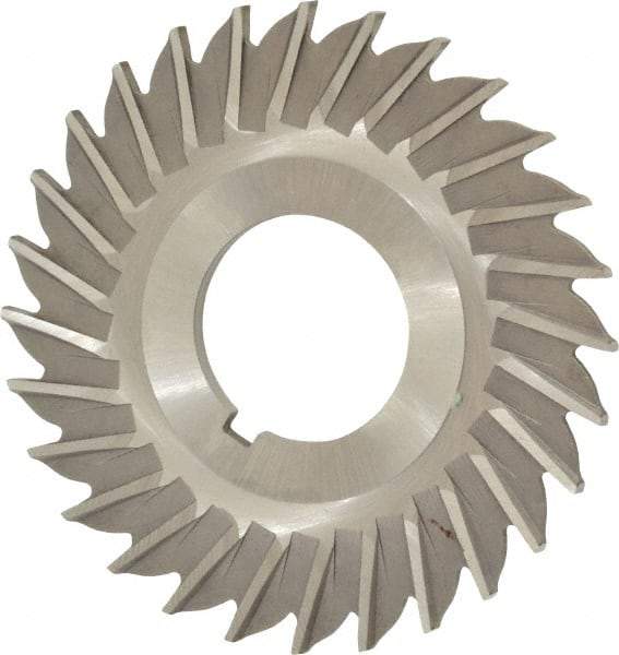 Made in USA - 2-1/2" Blade Diam x 3/32" Blade Thickness, 7/8" Hole, 28 Teeth, High Speed Steel Side Chip Saw - Straight Tooth, Arbor Connection, Right Hand Cut, Uncoated, with Keyway - USA Tool & Supply