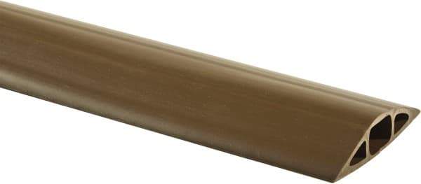 Hubbell Wiring Device-Kellems - 1 Channel, 10 Ft Long, 7.9mm Max Compatible Cable Diam, Brown PVC On Floor Cable Cover - 2-3/4" Overall Width x 13.5mm Overall Height, 15.2mm Channel Width x 7.9mm Channel Height - USA Tool & Supply