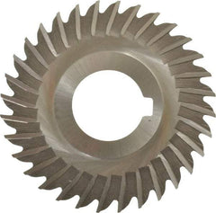 Made in USA - 3" Blade Diam x 1/16" Blade Thickness, 1" Hole, 32 Teeth, High Speed Steel Side Chip Saw - Straight Tooth, Arbor Connection, Right Hand Cut, Uncoated, with Keyway - USA Tool & Supply