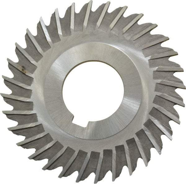 Made in USA - 3" Blade Diam x 3/32" Blade Thickness, 1" Hole, 32 Teeth, High Speed Steel Side Chip Saw - Straight Tooth, Arbor Connection, Right Hand Cut, Uncoated, with Keyway - USA Tool & Supply