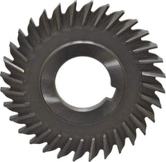 Made in USA - 3" Blade Diam x 3/16" Blade Thickness, 1" Hole, 32 Teeth, High Speed Steel Side Chip Saw - Straight Tooth, Arbor Connection, Right Hand Cut, Uncoated, with Keyway - USA Tool & Supply