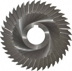 Made in USA - 5" Blade Diam x 3/32" Blade Thickness, 1-1/4" Hole, 40 Teeth, High Speed Steel Side Chip Saw - Straight Tooth, Arbor Connection, Right Hand Cut, Uncoated, with Keyway - USA Tool & Supply