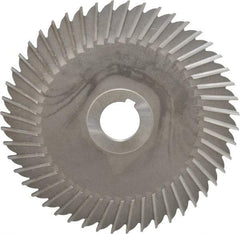 Made in USA - 6" Blade Diam x 5/32" Blade Thickness, 1" Hole, 48 Teeth, High Speed Steel Side Chip Saw - Straight Tooth, Arbor Connection, Right Hand Cut, Uncoated, with Keyway - USA Tool & Supply