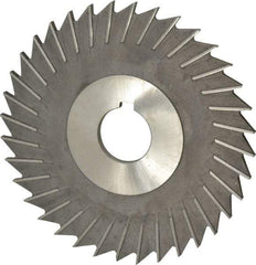 Made in USA - 6" Blade Diam x 3/16" Blade Thickness, 1-1/4" Hole, 48 Teeth, High Speed Steel Side Chip Saw - Straight Tooth, Arbor Connection, Right Hand Cut, Uncoated, with Keyway - USA Tool & Supply