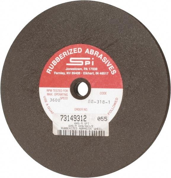 Made in USA - 6" Diam x 1/2" Hole x 3/8" Thick, 80 Grit Surface Grinding Wheel - Aluminum Oxide/Silicon Carbide Blend, Medium Grade, 3,600 Max RPM - USA Tool & Supply