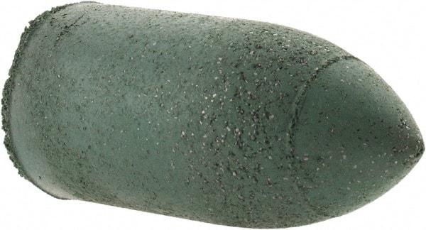 Made in USA - 7/8" Max Diam x 1-3/4" Long, Cone, Rubberized Point - Coarse Grade, Silicon Carbide, 1/4" Arbor Hole, Unmounted - USA Tool & Supply