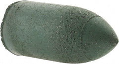 Made in USA - 7/8" Max Diam x 1-3/4" Long, Cone, Rubberized Point - Coarse Grade, Silicon Carbide, 1/4" Arbor Hole, Unmounted - USA Tool & Supply