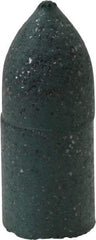 Made in USA - 3/8" Max Diam x 1" Long, Cone, Rubberized Point - Coarse Grade, Silicon Carbide, 1/8" Arbor Hole, Unmounted - USA Tool & Supply