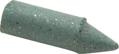 Made in USA - 9/32" Max Diam x 1" Long, Cone, Rubberized Point - Coarse Grade, Silicon Carbide, 1/16" Arbor Hole, Unmounted - USA Tool & Supply