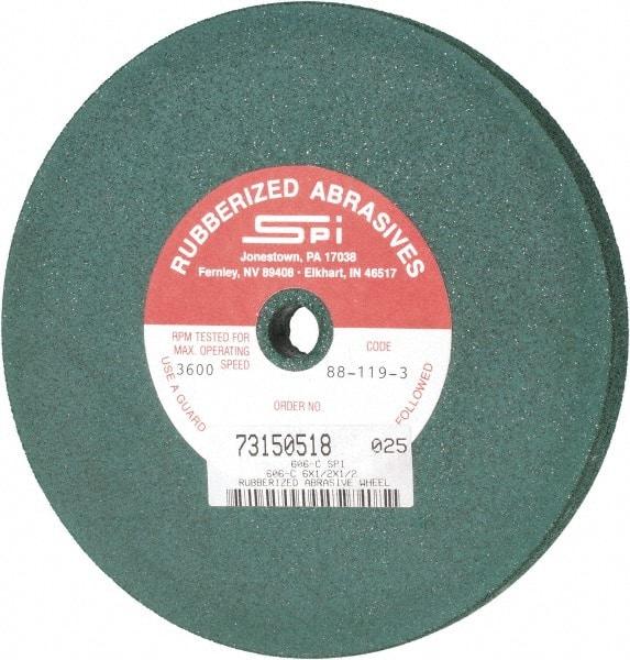 Made in USA - 6" Diam x 1/2" Hole x 1/2" Thick, 46 Grit Surface Grinding Wheel - Aluminum Oxide/Silicon Carbide Blend, Coarse Grade, 3,600 Max RPM - USA Tool & Supply