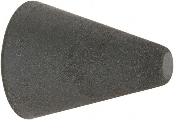 Made in USA - 1" Max Diam x 1-1/4" Long, Taper, Rubberized Point - Very Fine Grade, Silicon Carbide, 1/4" Arbor Hole, Unmounted - USA Tool & Supply