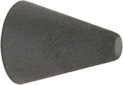 Made in USA - 1" Max Diam x 1-1/4" Long, Taper, Rubberized Point - Very Fine Grade, Silicon Carbide, 1/4" Arbor Hole, Unmounted - USA Tool & Supply