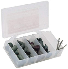 Made in USA - 102 Piece Rubberized Abrasive Point Set - Includes 1/8 Inch Diameter Shank - USA Tool & Supply