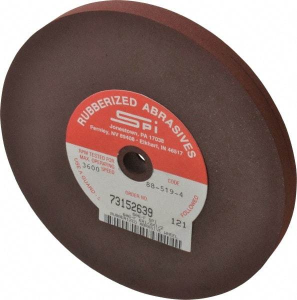 Made in USA - 6" Diam x 1/2" Hole x 1/2" Thick, 120 Grit Surface Grinding Wheel - Aluminum Oxide/Silicon Carbide Blend, Fine Grade, 3,500 Max RPM - USA Tool & Supply