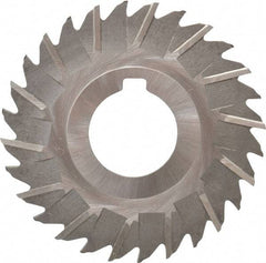 Made in USA - 3" Blade Diam x 1/16" Blade Thickness, 1" Hole, 28 Teeth, High Speed Steel Side Chip Saw - Staggered Tooth, Arbor Connection, Right Hand Cut, Uncoated, with Keyway - USA Tool & Supply