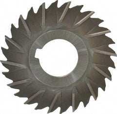 Made in USA - 3" Blade Diam x 5/64" Blade Thickness, 1" Hole, 28 Teeth, High Speed Steel Side Chip Saw - Staggered Tooth, Arbor Connection, Right Hand Cut, Uncoated, with Keyway - USA Tool & Supply