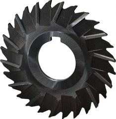 Made in USA - 3" Blade Diam x 7/64" Blade Thickness, 1" Hole, 28 Teeth, High Speed Steel Side Chip Saw - Staggered Tooth, Arbor Connection, Right Hand Cut, Uncoated, with Keyway - USA Tool & Supply