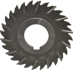 Made in USA - 3" Blade Diam x 9/64" Blade Thickness, 1" Hole, 28 Teeth, High Speed Steel Side Chip Saw - Staggered Tooth, Arbor Connection, Right Hand Cut, Uncoated, with Keyway - USA Tool & Supply