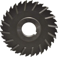 Made in USA - 4" Blade Diam x 1/4" Blade Thickness, 1" Hole, 32 Teeth, High Speed Steel Side Chip Saw - Staggered Tooth, Arbor Connection, Right Hand Cut, Uncoated - USA Tool & Supply