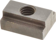 Gibraltar - 5/16-18 Tapped Through T Slot Nut - 3/8" Slot Width, 5/8 x 1/4" Base Width x Height, 7/8 x 3/8" OAL x Height - USA Tool & Supply