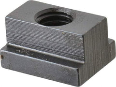 Gibraltar - 3/8-16 Tapped Through T Slot Nut - 7/16" Slot Width, 11/16 x 7/32" Base Width x Height, 7/8 x 1/2" OAL x Height - USA Tool & Supply