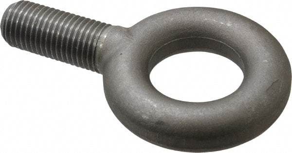 Gibraltar - 15,000 Lb Capacity, Steel, 1-1/4 - 7 Thread, Fixed Lifting Eye Bolt - Fully Threaded, 3" Shank, 3" Thread Length, No Shoulder - USA Tool & Supply