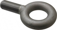 Gibraltar - 15,000 Lb Capacity, Steel, 1-1/4 - 7 Thread, Fixed Lifting Eye Bolt - Fully Threaded, 3" Shank, 3" Thread Length, No Shoulder - USA Tool & Supply