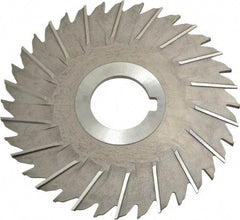 Made in USA - 5" Blade Diam x 1/8" Blade Thickness, 1-1/4" Hole, 36 Teeth, High Speed Steel Side Chip Saw - Staggered Tooth, Arbor Connection, Right Hand Cut, Uncoated - USA Tool & Supply