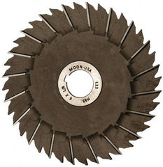 Made in USA - 6" Blade Diam x 1/8" Blade Thickness, 1" Hole, 40 Teeth, High Speed Steel Side Chip Saw - Staggered Tooth, Arbor Connection, Right Hand Cut, Uncoated, with Keyway - USA Tool & Supply