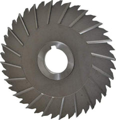 Made in USA - 6" Blade Diam x 1/4" Blade Thickness, 1-1/4" Hole, 40 Teeth, High Speed Steel Side Chip Saw - Staggered Tooth, Arbor Connection, Right Hand Cut, Uncoated - USA Tool & Supply