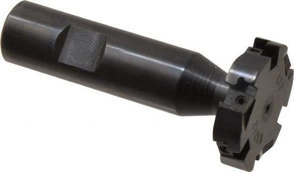 Cutting Tool Technologies - 3/8 Inch Cutting Width, 1.515 Inch Cutting Diameter, 6 Cutter Inserts, 3/4 Inch Shank Diameter, 1215 Insert Style, Indexable Keyseat Cutter - Inch Long Shank - USA Tool & Supply