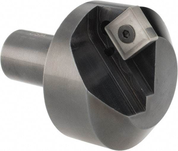 Cutting Tool Technologies - 100° Included Angle, 1.9" Max Cut Diam, 1.9mm Body Diam, 3/4" Shank Diam, 2-3/8" OAL, Indexable Countersink - 0.27" LOC, Square Insert, SNMG 432 Insert Style, Negative Rake, Series NC - USA Tool & Supply