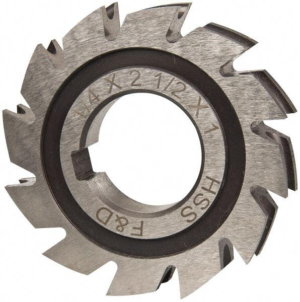 Made in USA - 1/8" Radius, 1/4" Circle Diam, 2-1/2" Diam x 0.445" Wide Cut, High Speed Steel Concave Radius Cutter - 2-1/2" OAL, Arbor Connection, Uncoated, Form Relieved, 10 Teeth - USA Tool & Supply