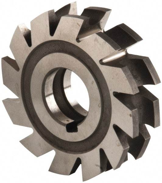 Made in USA - 7/32" Radius, 7/16" Circle Diam, 3" Diam x 0.76" Wide Cut, High Speed Steel Concave Radius Cutter - 3" OAL, Arbor Connection, Uncoated, Form Relieved, 10 Teeth - USA Tool & Supply