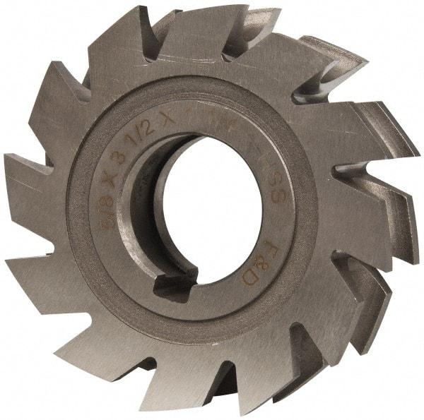 Made in USA - 5/16" Radius, 5/8" Circle Diam, 3-1/2" Diam x 1.01" Wide Cut, High Speed Steel Concave Radius Cutter - 3-1/2" OAL, Arbor Connection, Uncoated, Form Relieved, 10 Teeth - USA Tool & Supply