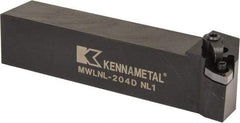 Kennametal - MWLN, Left Hand Cut, 5° Lead Angle, 1-1/4" Shank Height x 1-1/4" Shank Width, Negative Rake Indexable Turning Toolholder - 6" OAL, WN..43. Insert Compatibility, Series Kenloc - USA Tool & Supply