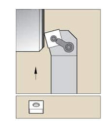 Kennametal - MSKN, Left Hand Cut, 15° Lead Angle, 1-1/4" Shank Height x 1-1/4" Shank Width, Negative Rake Indexable Turning Toolholder - 6" OAL, SN..64. Insert Compatibility, Series Kenloc - USA Tool & Supply
