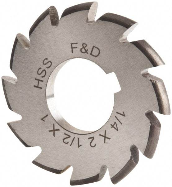 Made in USA - 1/8" Radius, 1/4" Circle Diam, 2-1/2" Cutter Diam, Arbor Connection, Convex Radius Cutter - High Speed Steel, Uncoated, Form Relieved, 12 Teeth - USA Tool & Supply