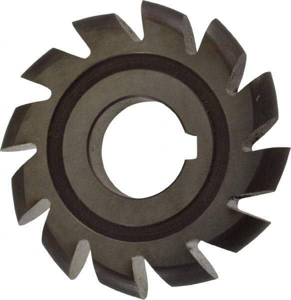 Made in USA - 1/4" Radius, 1" Circle Diam, 3" Cutter Diam, Arbor Connection, Convex Radius Cutter - High Speed Steel, Uncoated, Form Relieved, 12 Teeth - USA Tool & Supply