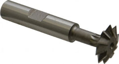 Made in USA - 3/4° 3/4" Cut Diam, 3/16" Cut Width, 3/8" Shank, High Speed Steel Double-Angle Cutter - USA Tool & Supply