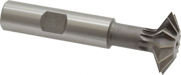 Made in USA - 1° 1" Cut Diam, 5/16" Cut Width, 1/2" Shank, High Speed Steel Double-Angle Cutter - USA Tool & Supply