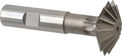 Made in USA - 1-1/2° 1-1/2" Cut Diam, 1/2" Cut Width, 5/8" Shank, High Speed Steel Double-Angle Cutter - USA Tool & Supply